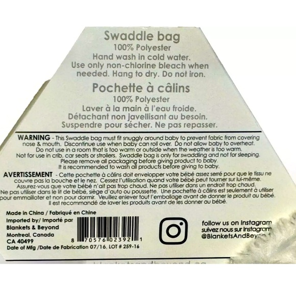 ☁️BLANKETS & BEYOND☁️CHRISTENING CROSS ROSETTE PLUSH BAPTISM SWADDLE BAG NWT - Picture 4 of 8